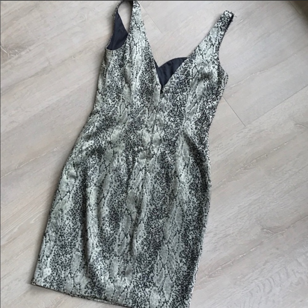 Cache Snake Print Beaded Dress Size 4 - image 2